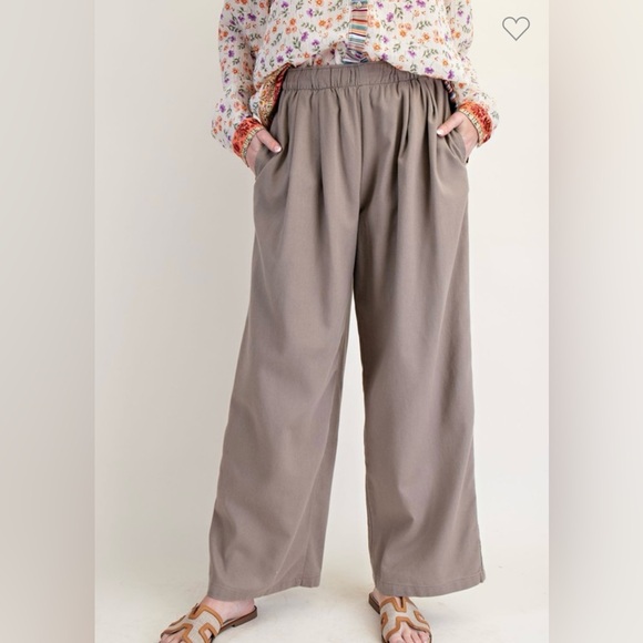 Pants - Wide Leg Taupe Pants